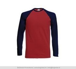 Baseball L/S T Brick Red/D-Navy XL