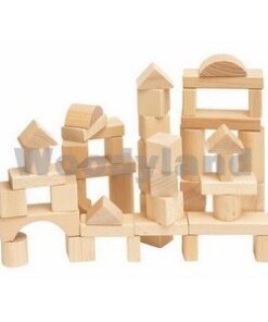 Drvene kocke Natur 50delova