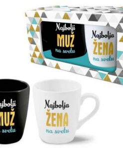 Set šolja za parove - NAJBOLJI MUŽ NA SVETU + NABOLJA ŽENA NA SVETU