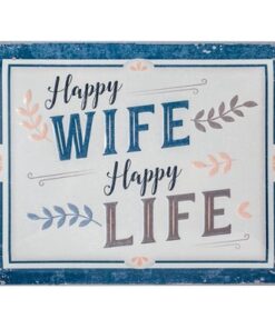 Nostalgic-Art metalna dekorativna tabla - Happy Wife Happy Life