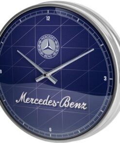 Nostalgic-Art zidni sat - Mercedes Benz - (Silver & Blue)