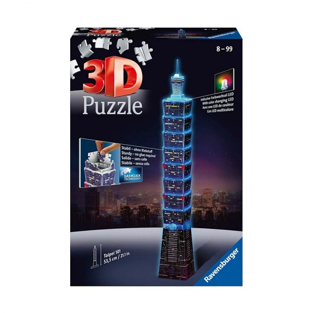 Ravensburger 3D puzzle (slagalice) - Finansijski centar Taipei 101 nocno izdanje