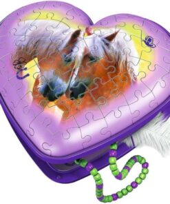 Alternative view of Ravensburger 3D puzzle (slagalice) - Kutija u obliku srca sa konjima
