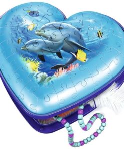 Alternative view of Ravensburger 3D puzzle (slagalice) - Kutija u obliku srca sa delfinima