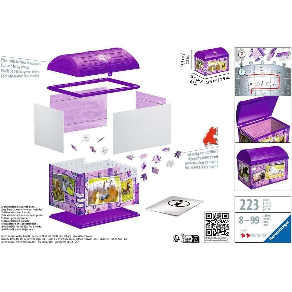 Ravensburger 3D puzzle (slagalice) - Kutija za blago sa motivom konja - Image 3