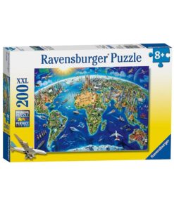 Ravensburger puzzle (slagalice) - Karta sveta sa znamenitost