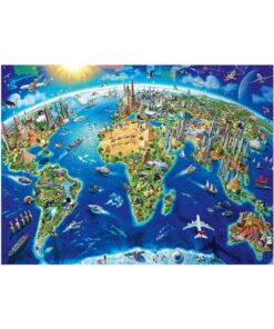 Alternative view of Ravensburger puzzle (slagalice) - Karta sveta sa znamenitost